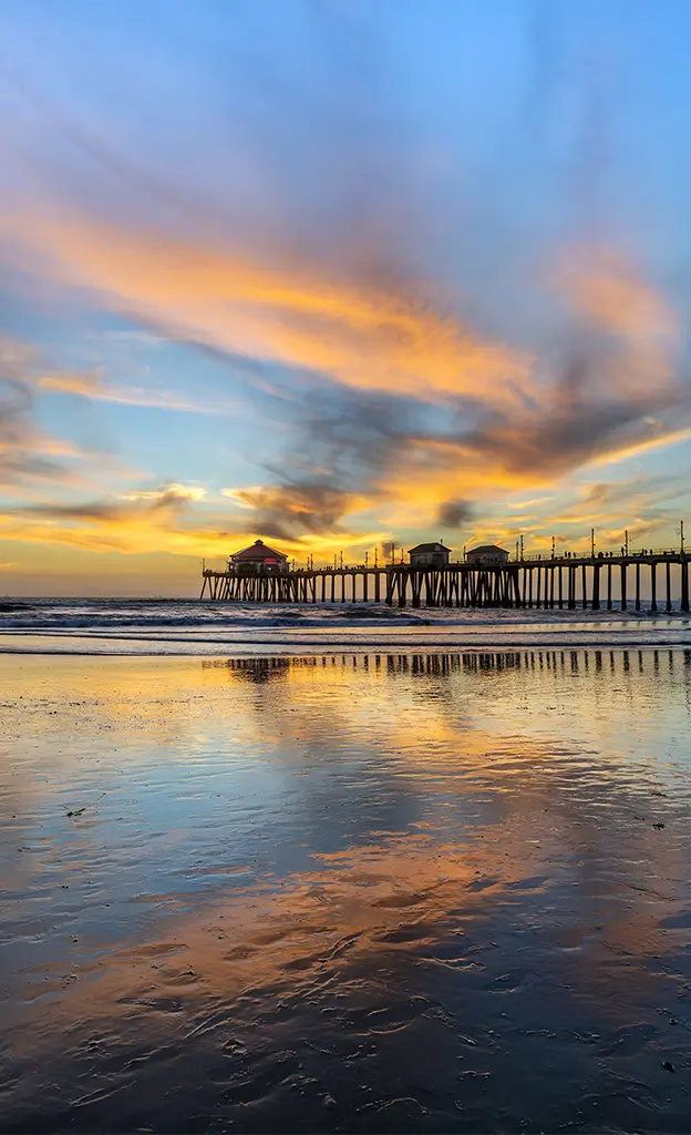 Huntington Beach Pier and sunset