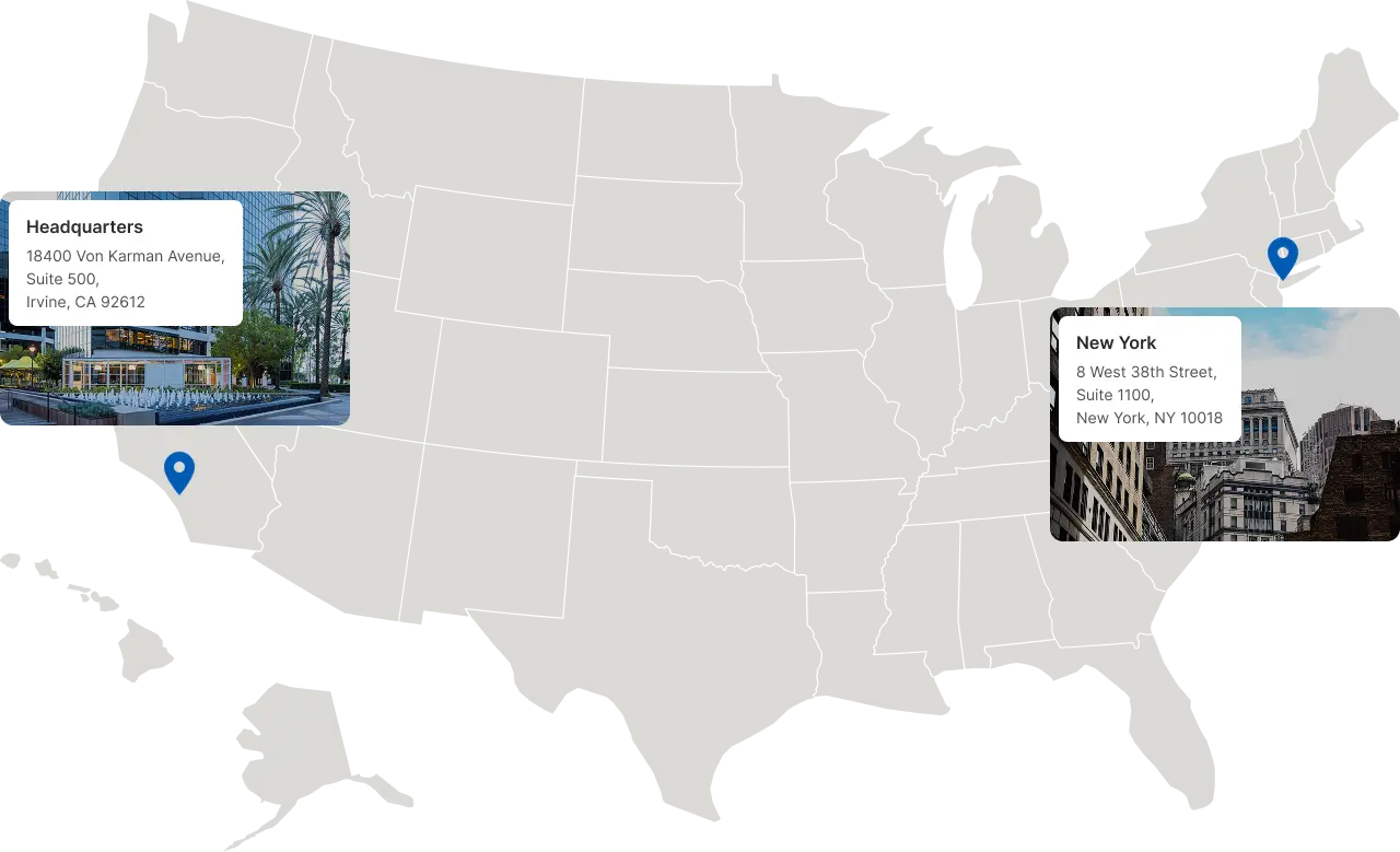 u.s. map with our office locations